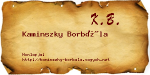Kaminszky Borbála névjegykártya