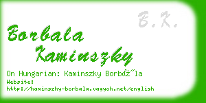 borbala kaminszky business card